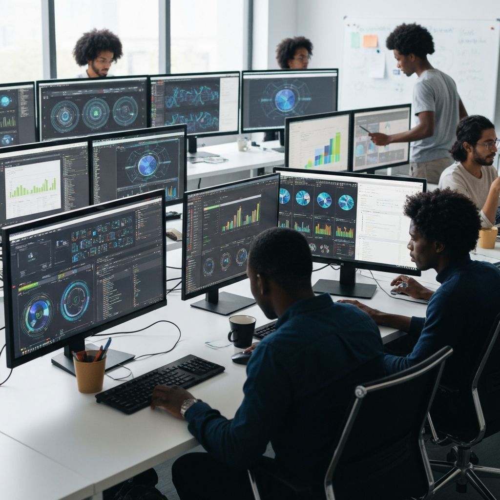 Black professionals working with AI and machine learning